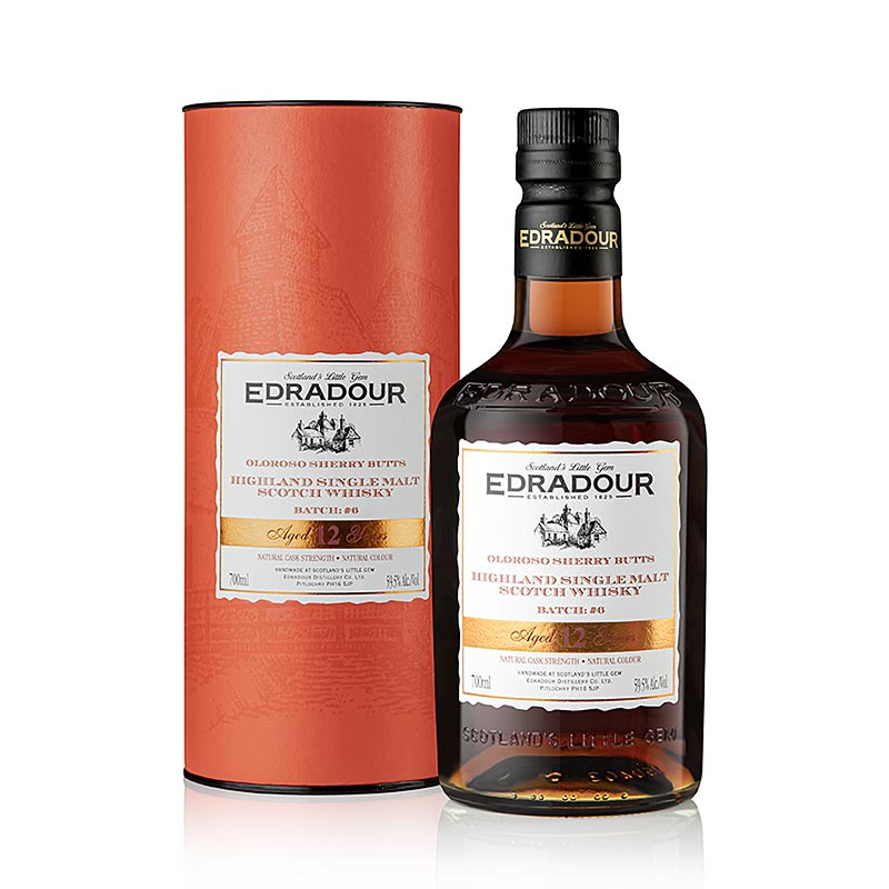 Single Malt Whisky Edradour 12 ans Oloroso Butts, 59,5 % vol, Highland, 700 ml