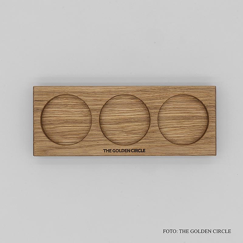 THE GOLDEN CIRCLE - Planche à épices pour 3 épices, 225x85x25 mm, chêne allemand, 1 pc