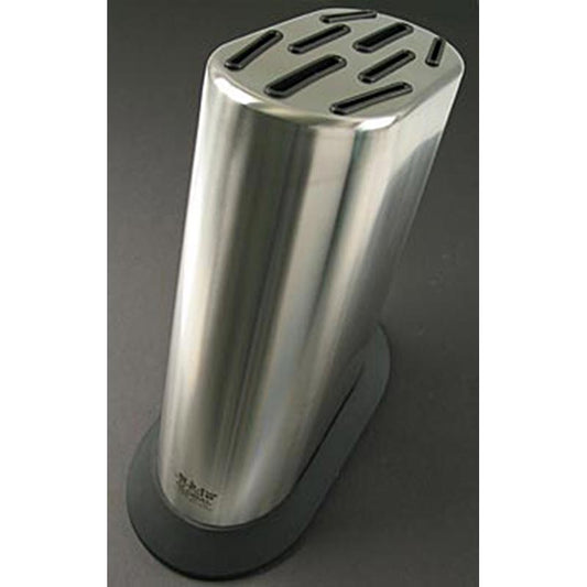 Ceppo portacoltelli Global MB-5 in acciaio inox, offre spazio per 8 coltelli Global