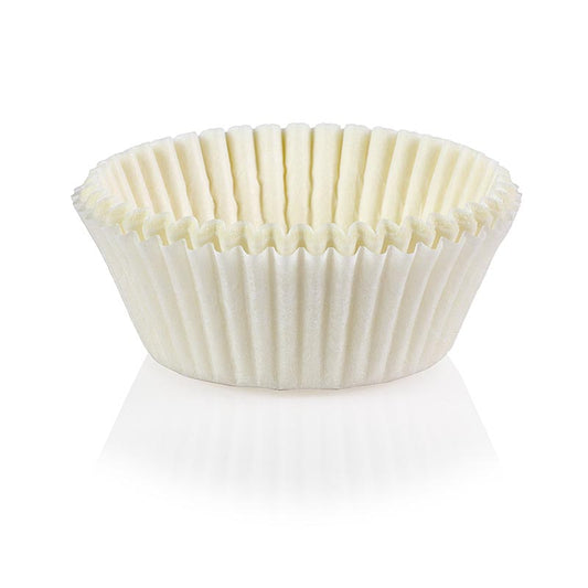 Capsule decorative in carta bianca, ø 35/52 mm, alte 20 mm, per cioccolatini e pasticcini