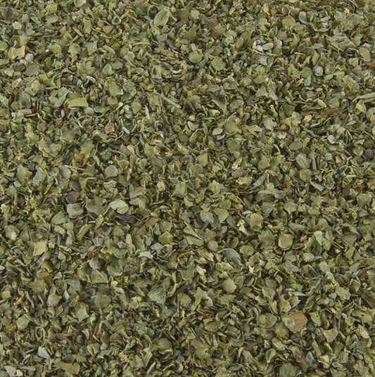 Maggiorana essiccata e sminuzzata in confezione 1 kg , spezia indispensabile nella cucina mediterranea, particolarmente apprezzata in Italia e nel sud della Francia Utilizzate la maggiorana per insaporire piatti a base di pomodoro, marinate per insalate, ripieni, piatti a base di verdure, piatti a base di uova, pesce e carne Parte della miscela Erbe di Provenza