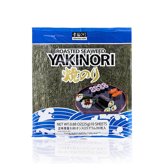 Yakinori formato intero, foglie di alga essiccate, arrostite, 20 g