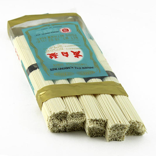 Tagliatelle sottili di somen, 453 g, a base di farina di frumento, perfette per piatti leggeri, dall'autentico sapore giapponese, un'aggiunta versatile alla vostra dispensa