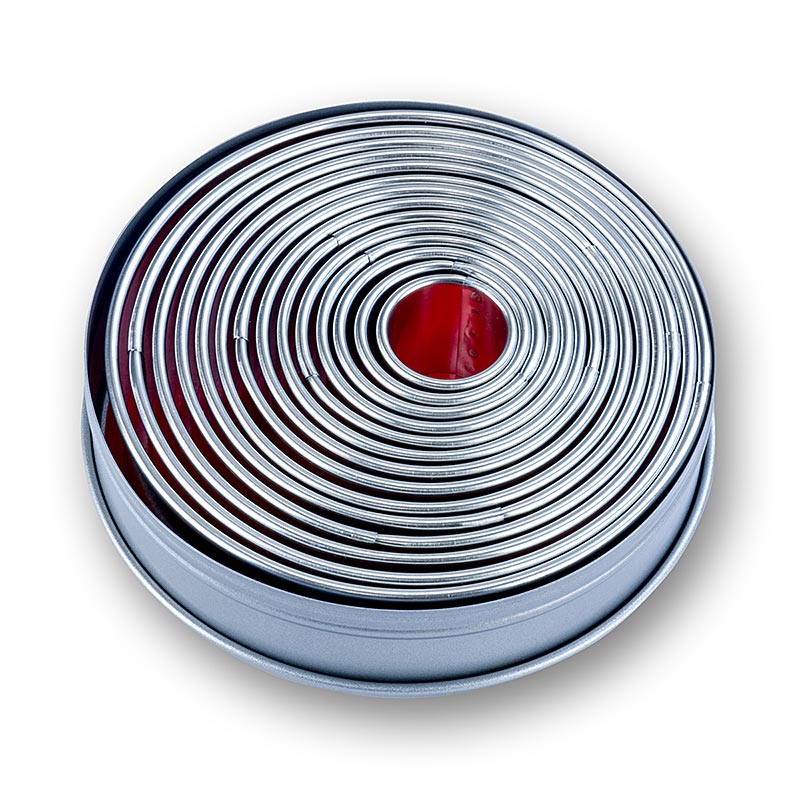 Set di taglierine per stagno, rotonde, lisce, ø 2,2 -12 cm, altezza 3 cm, 14 pezzi.