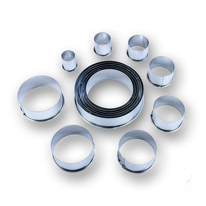 Set di taglierine per stagno, rotonde, lisce, ø 2,2 -12 cm, altezza 3 cm, 14 pezzi.