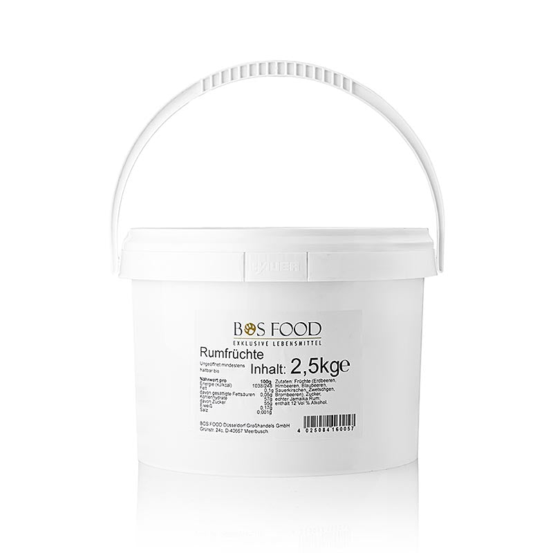 Frutti di rum fruttati con rum della Giamaica, 12% vol., in confezione da 2,5 kg