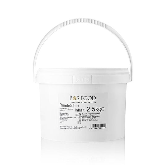 Frutti di rum fruttati con rum della Giamaica, 12% vol., in confezione da 2,5 kg
