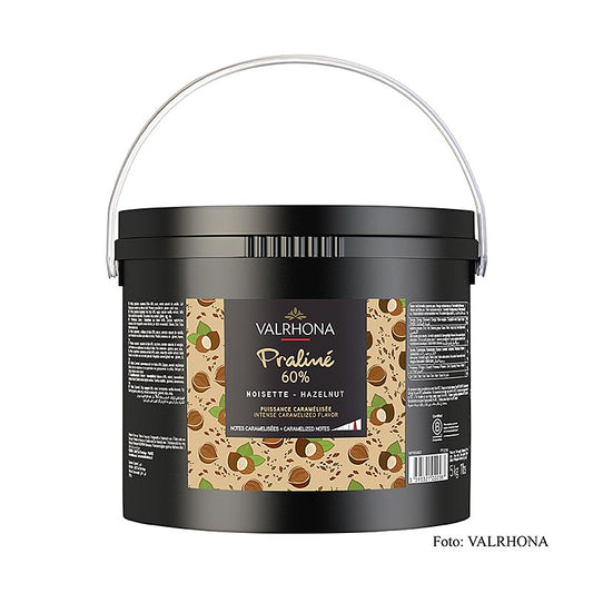 Pasta pralinata fine, 60% nocciola, intenso sapore di nocciola e caramello forte, 5 kg