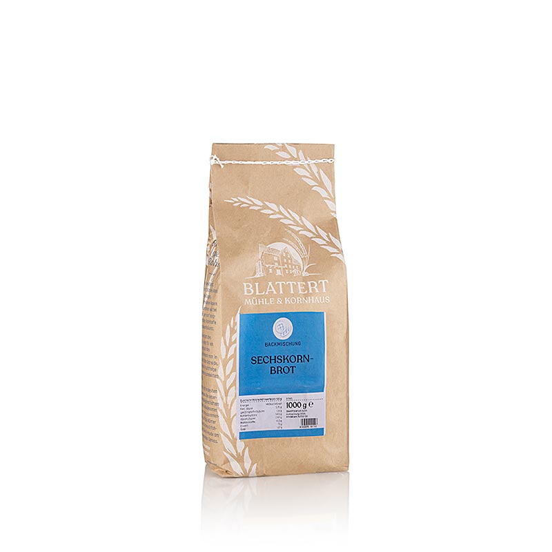 Miscela per pane a sei cereali di Blattert Mühle, senza conservanti, con estratto di malto e lievito madre, 1 kg - prodotti cerealicoli biologici di alta qualità
