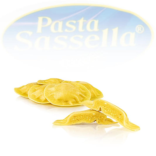 Agnolotti freschi con ripieno di zucca, Sassella, stagionale da settembre a dicembre, 500 g - deliziosa pasta ripiena con zucca di stagione, ideale per piatti autunnali e invernali
