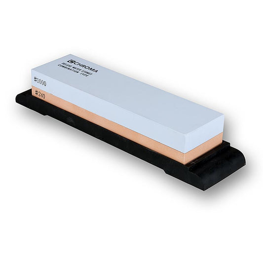 Pietra per affilare Chroma ST-1800 S con grana 1000/240 e supporto, 180x50x28mm