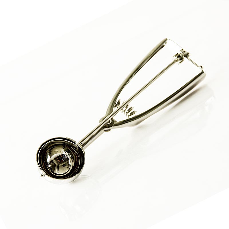 Paletta per gelato da 1/20 litri, ø 53 mm, lunghezza 22,5 cm, acciaio inox, 1 pz.