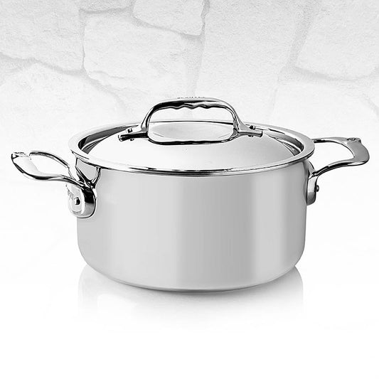 Padella a induzione Affinity di deBUYER in acciaio inox, ø 20 cm, altezza 11 cm, con coperchio