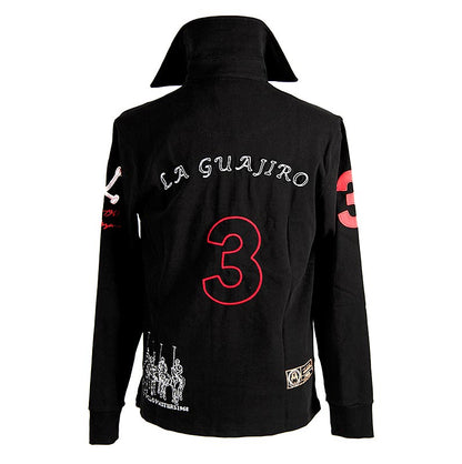 BOS FOOD EDITION Polo La Guajiro, manica lunga, nero/rosso, taglia uomo M, 1 pezzo