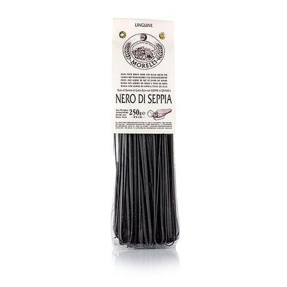 Morelli 1860 Linguine, nere, con nero di seppia e germe di grano, 250 g  Pasta, prodotti a base di pasta, freschi/secchi | thungourmet