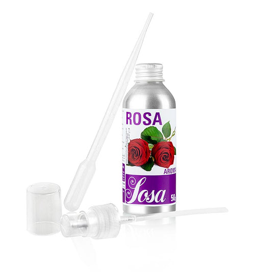 Aroma Rose, liquido, 50 g - Prodotto di alta qualità dell'azienda Sosa, nota per i suoi ausili di alta qualità per la pasticceria in Spagna, utilizzati nei migliori ristoranti e pasticcerie.