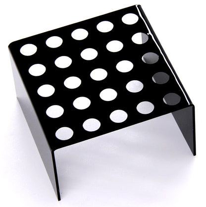 Supporto per mini coni di cialda, plexiglass nero, 16x16x10cm, per 25 coni, 1 pz.
