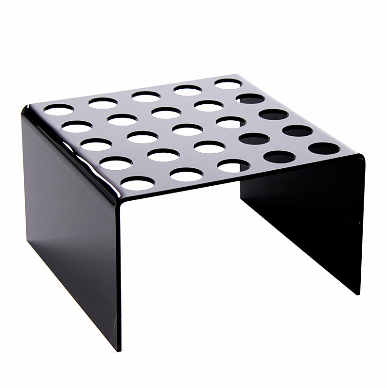 Supporto per mini coni di cialda, plexiglass nero, 16x16x10cm, per 25 coni, 1 pz.