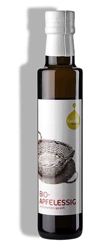 Aceto di mele, da frutta di frutteto, maturato in botti di rovere, 5% di acidità, Fandler, biologico, 250 ml