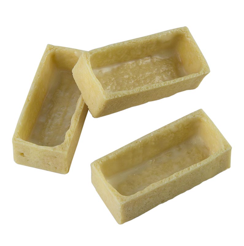 Tartelette da dessert alla vaniglia, rivestite, rettangolari, 24x53x16 mm h, 1,73 kg, 192 pezzi.