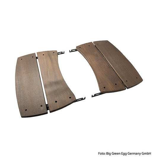 Ripiani laterali pieghevoli in legno per Big Green Egg in set da 2, progettati per dimensioni medie, EGG Mates