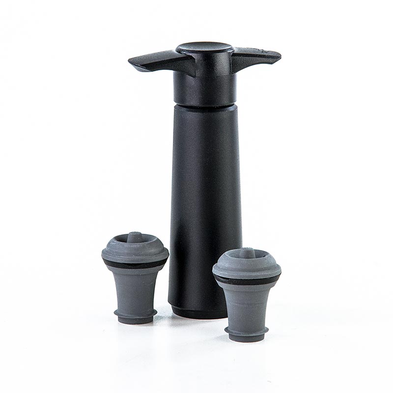 Pompa per vino Vacu Vin, per trafilatura sottovuoto, con 2 tappi, 1 pz - Pompa per la conservazione delle bottiglie di vino con tappo in gomma per vino fresco Basta pompare fuori l'aria fino a quando non si avverte resistenza Ideale per le bottiglie di vino aperte Tappo di ricambio: articolo 38494