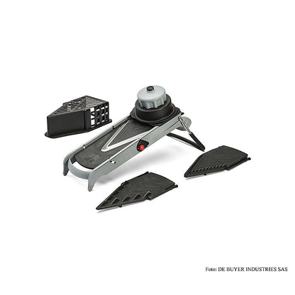 deBUYER Mandoline Viper, acciaio inox, coltello liscio e ondulato, Julienne 4+10mm, 1 pz.