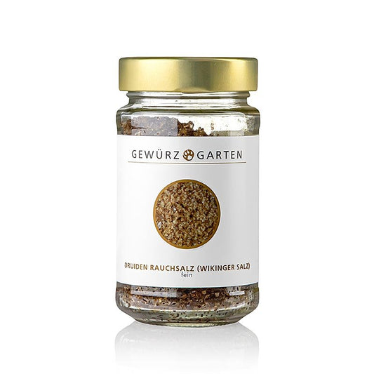 Sale affumicato Druiden (sale vichingo), premium - super intenso, fine, con fumo di ginepro, 200 g | Sale, pepe, spezie, aromi, verdure essiccate | thungourmet