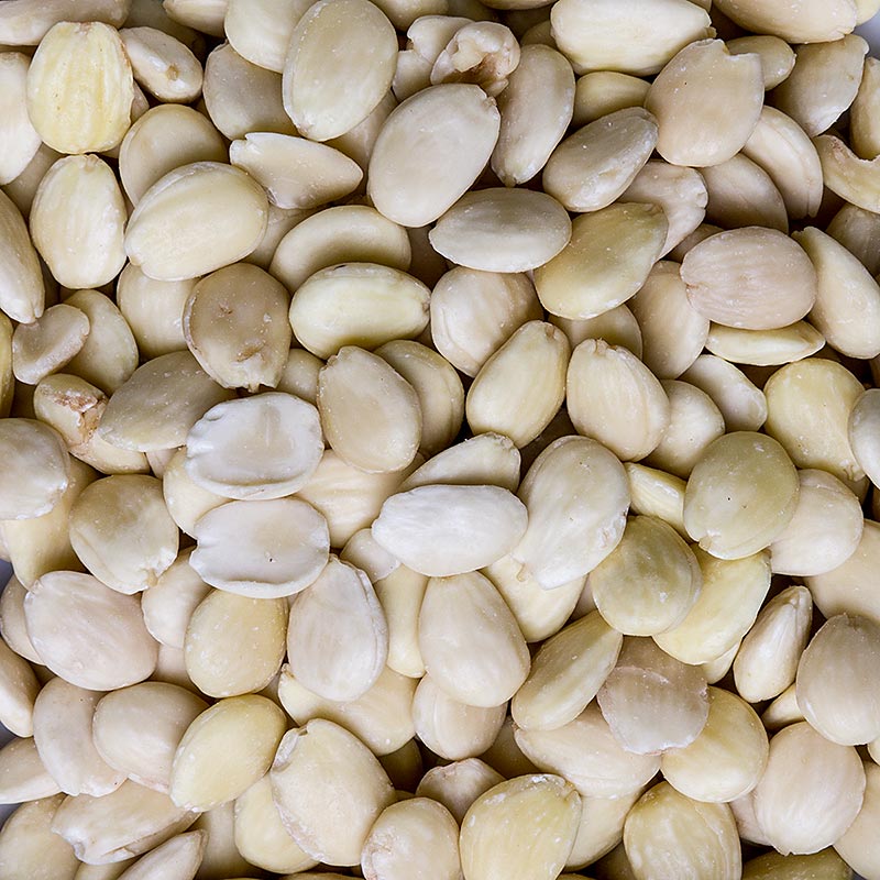 Mandorle Marcona scottate dalla Spagna, calibro 14/16, 1 kg - forma piatta e rotonda, sapore di mandorla incomparabile, alto contenuto di olio