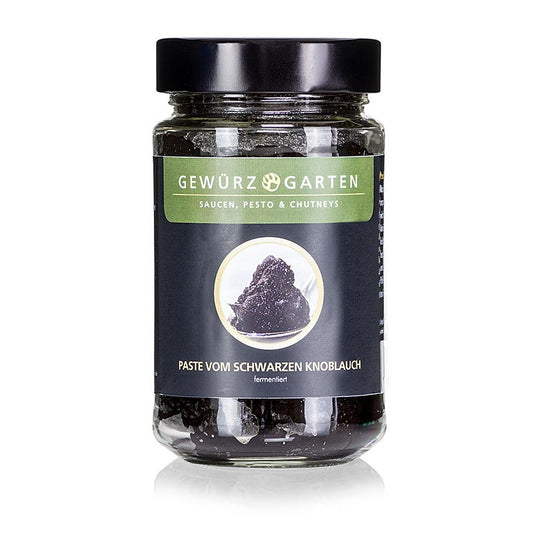 Pasta di aglio nero, fermentata al 100%, con aromi di prugna e vaniglia tostata, ideale per snack salati, salse e guarnizioni per dessert