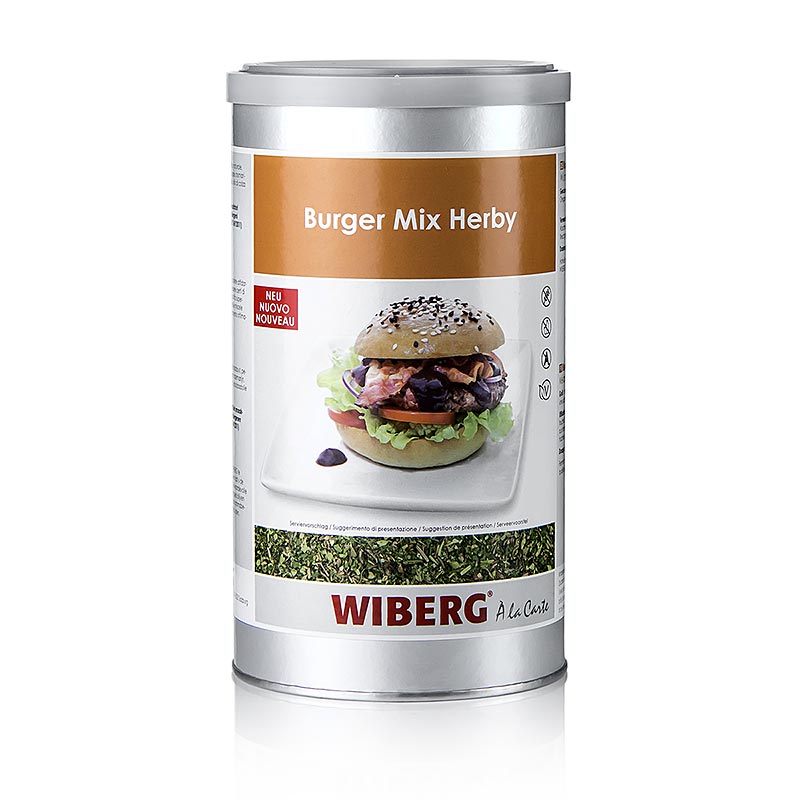 Wiberg Burger Mix Herby, miscela di spezie, 400 g | Sale, pepe, spezie, aromi, verdure essiccate | thungourmet