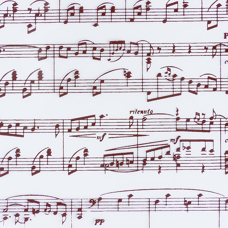 Foglio di carta staccabile decorativo "Foglio di note musicali" per cioccolato, 40x25cm, 17 fogli