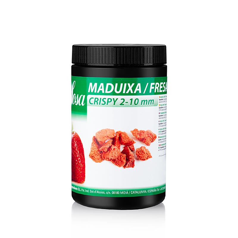 Pezzi di frutta liofilizzata alla fragola (2 - 10 mm) di Sosa Croccante dal sapore perfettamente conservato e delicatamente aspro Produttore noto per gli ingredienti di alta pasticceria