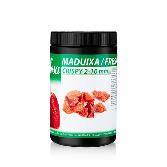 Pezzi di frutta liofilizzata alla fragola (2 - 10 mm) di Sosa Croccante dal sapore perfettamente conservato e delicatamente aspro Produttore noto per gli ingredienti di alta pasticceria