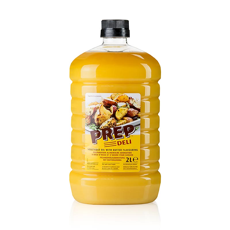 Olio vegetale con sapore di burro identico a quello naturale, non necessita di refrigerazione, non schizza durante la frittura