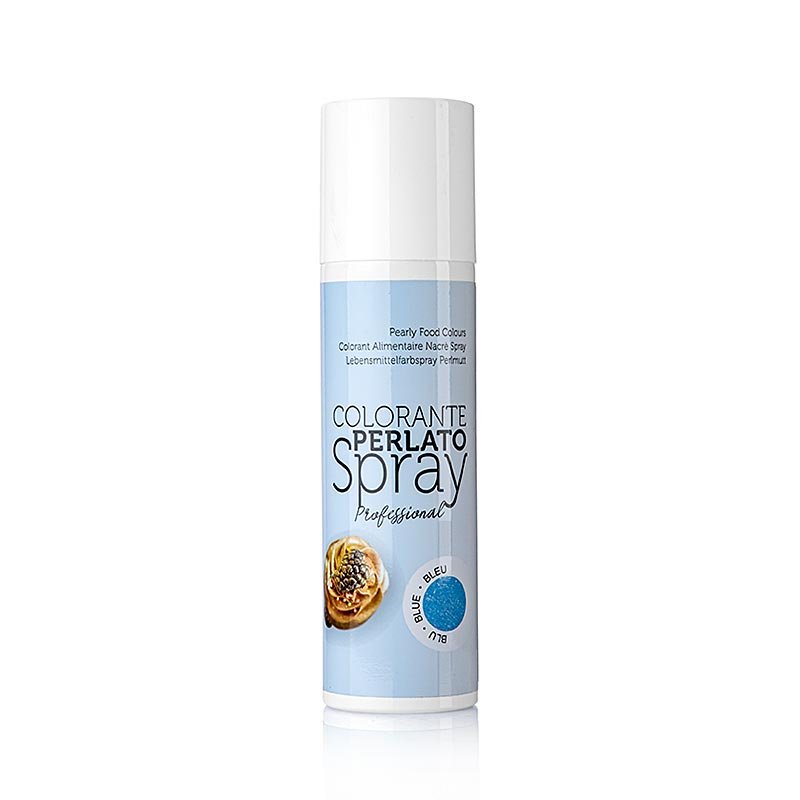 Spray glitterato, blu perlato (madreperla), 250 ml  Additivi alimentari | thungourmet