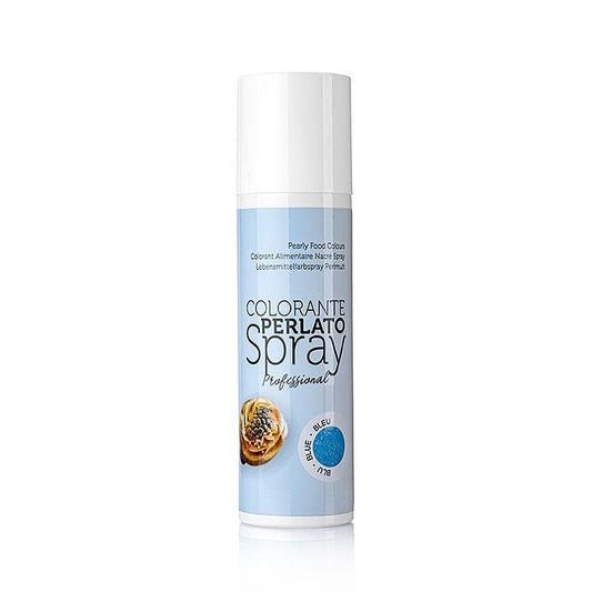 Spray glitterato, blu perlato (madreperla), 250 ml  Additivi alimentari | thungourmet