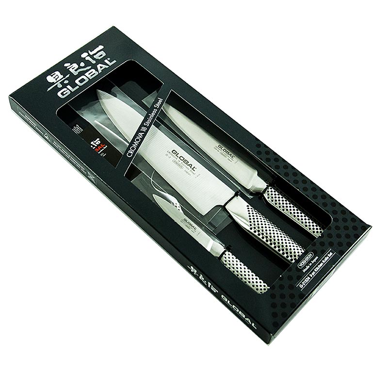 Global G-21524 Set di coltelli, 3 pezzi (G-2, GDF-15, GSF-24), 3 pezzi.