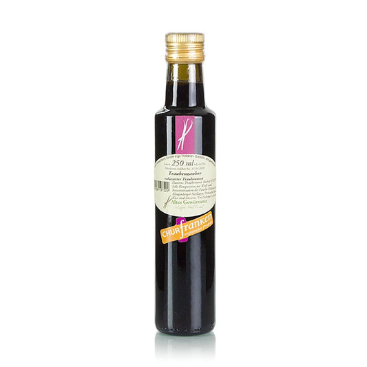 Churfranken Traubenzauber, riduzione di mosto d'uva dell'Altes Gewürzamt, 250 ml - Mosto d'uva ridotto con un'acidità delicata e un fantastico carattere fruttato, adatto per affinare salse, piatti a base di carne, come dolcificante per frutta, gelati e dessert, nonché per i formaggi Consiglio di Ingo Holland: provatelo sul formaggio cremoso di capra con fleur de sel e noci