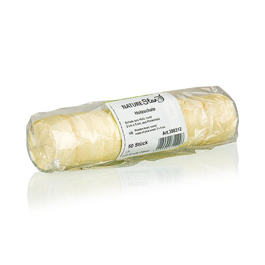 Timballi di legno monouso, Ø5cm, altezza 2cm (non contengono liquidi), 50 pz.