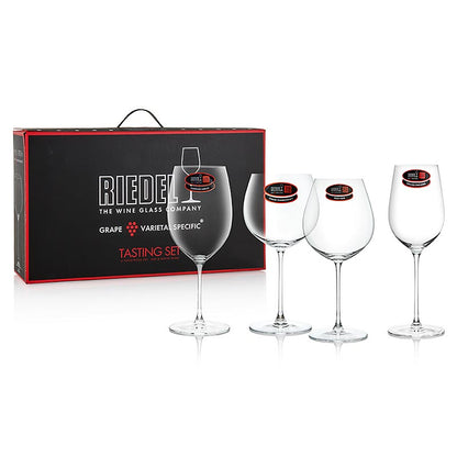 Bicchiere Riedel Veritas - Set da degustazione 2x Bianco e Rosso (5449/47), in confezione regalo, 4 pezzi.