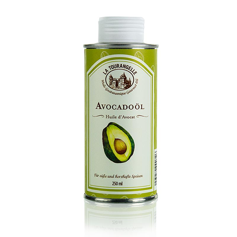 Olio di avocado, La Tourangelle, 250 ml - Olio di alta qualità ricavato dalla polpa dell'avocado, ideale per condire insalate, carni bianche, pesce, frutti di mare e anche per affinare i sapori di dolci e gelati.