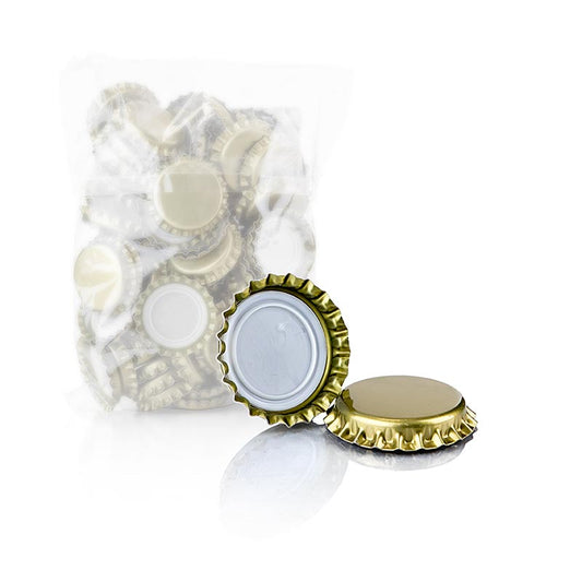 Tappi a corona per bottiglie di gin tonic (52977), oro, 100% Chef, 100 pz.