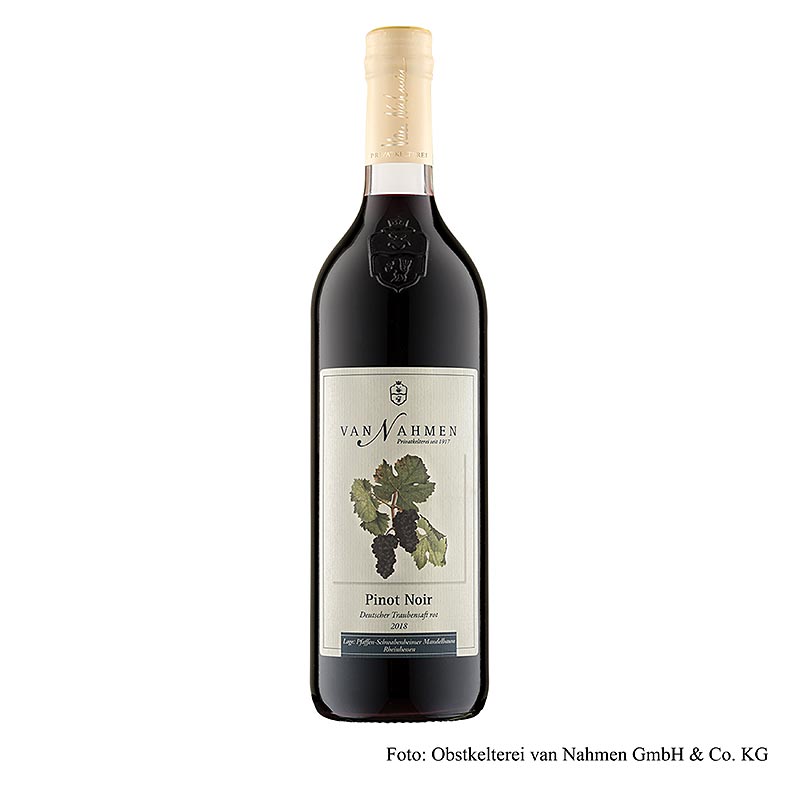 Succo d'uva Pinot Noir rosso, 100% succo diretto, van Nahmen, biologico, 750 ml