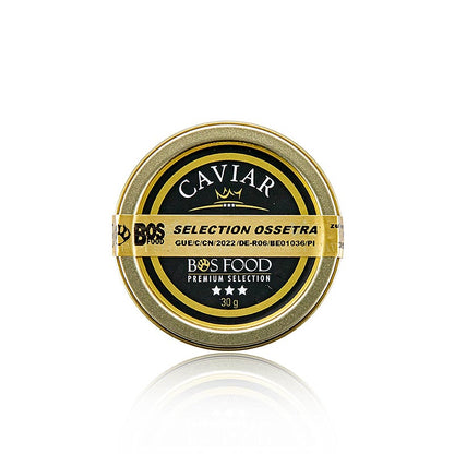 Selezione di caviale Ossetra (Acipenser gueldenstaedtii), 30 g