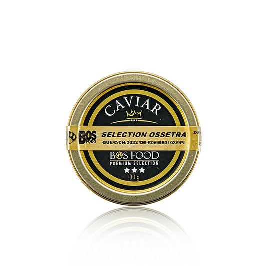 Selezione di caviale Ossetra (Acipenser gueldenstaedtii), 30 g