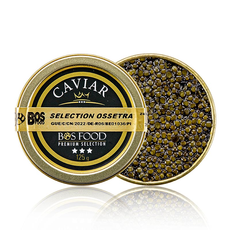 Selezione di caviale Ossetra (Acipenser gueldenstaedtii), 125 g