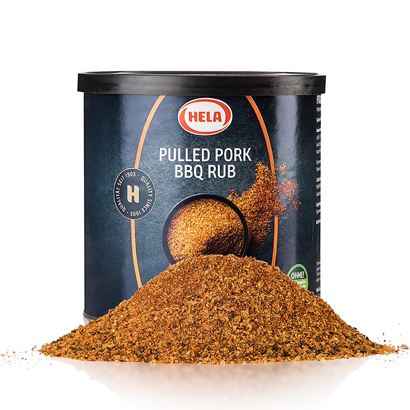 HELA Rub Pulled Pork Preparato per BBQ, piccante - affumicato, 400 g
