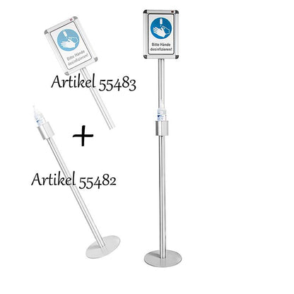 Pannello informativo per supporto disinfettante (55482), alluminio, 80 cm, 1 pz | Non Food / Ferramenta / Accessori per barbecue | thungourmet