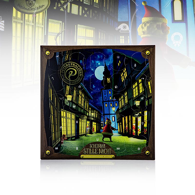 Calendario dell'Avvento "Scheinbar Stille Nacht", mini cioccolatini, con alcol, Peters, 140 g
